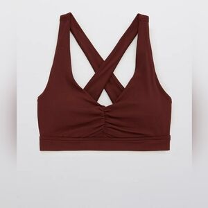 Nwt OFFLINE By Aerie Real Me Ruched Sports Bra, Royal Berry